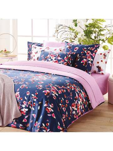 Cacharel textiles Satynowa poszewka w kolorze granatowo-jasnoróżowym na poduszkę