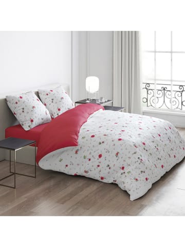 Cacharel textiles Satin-Bettwäsche-Set "Herbier Solair Floral" in Weiß