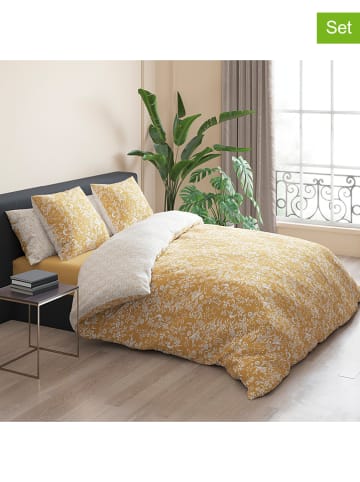 Cacharel textiles 4-częściowy komplet pościeli satynowej w kolorze żółtym