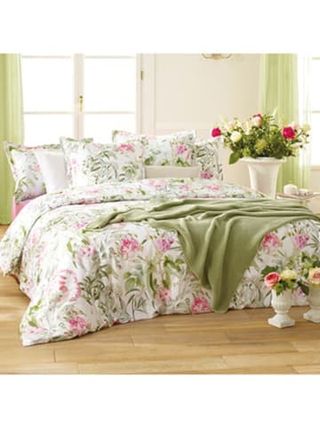 Cacharel Satijnen beddengoedset wit/groen
