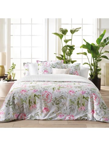 Cacharel Satijnen beddengoedset "Jardin de roses" groen/roze