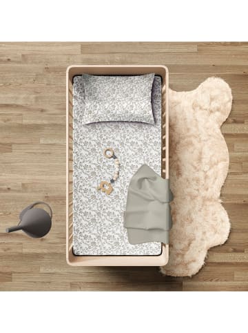 Cacharel textiles Satin-Bettwäsche-Set in Weiß/ Taupe