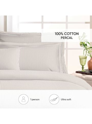 Cacharel textiles Perkal beddengoedset taupe