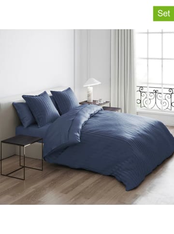 Cacharel textiles 2er-Set: Satin-Kissenbezüge in Blau