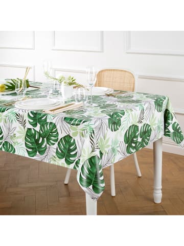 Cacharel textiles Tischdecke ''Pause exotique'' in Grün/ Weiß