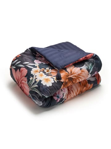 Cacharel textiles Satijnen bedsprei donkerblauw/lichtroze