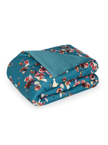 Cacharel textiles Satijnen bedsprei turquoise/rood