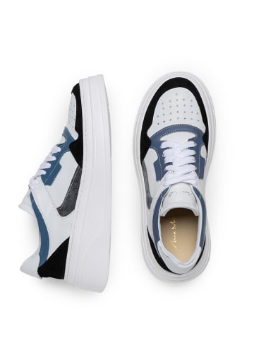 Anna Morellini Skórzane sneakersy "Eviradia" w kolorze biało-niebieskim