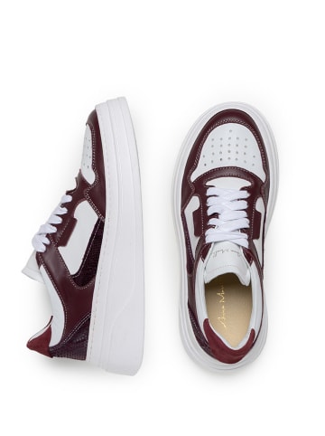 Anna Morellini Leren sneakers "Anola" wit/bordeaux