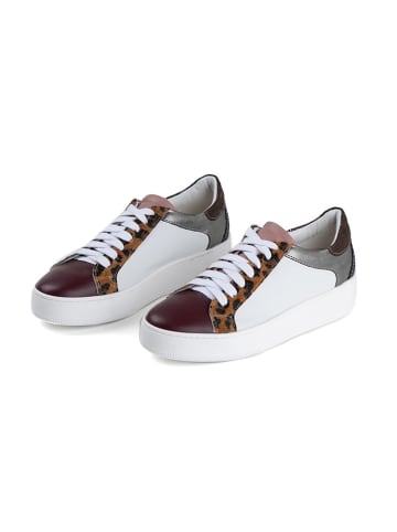 Anna Morellini Skórzane sneakersy "Getta" w kolorze srebrno-białym