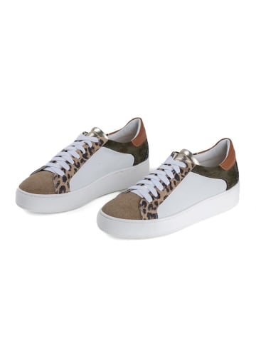 Anna Morellini Leren sneakers "Anorecia" wit/lichtbruin