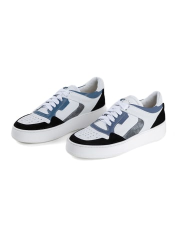 Anna Morellini Skórzane sneakersy "Luponita" w kolorze biało-niebiesko-czarnym