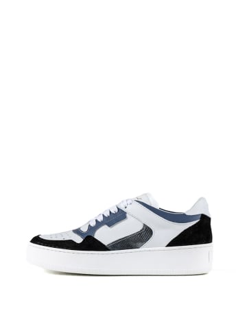 Anna Morellini Leren sneakers "Luponita" wit/zwart/blauw