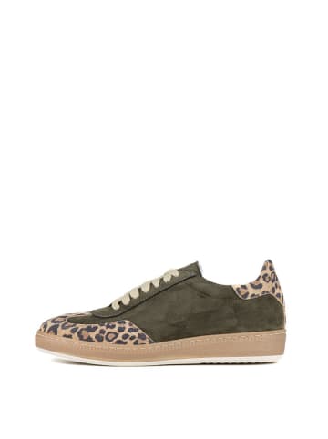 Anna Morellini Leder-Sneakers "Doreca" in Khaki/ Beige