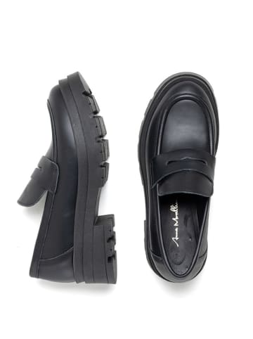 Anna Morellini Leren mocassins zwart