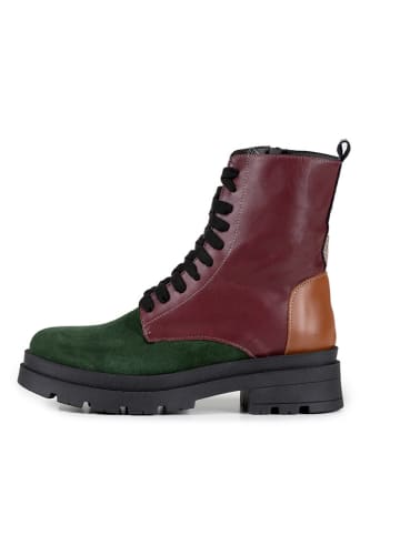 Anna Morellini Leren boots "Simoldo" groen/meerkleurig