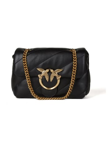 Pinko Leder-Umhängetasche in Schwarz - (B)21 x (H)15 x (T)10 cm