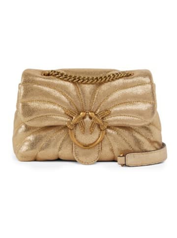 Pinko Leder-Umhängetasche in Gold - (B)21 x (H)15 x (T)8 cm