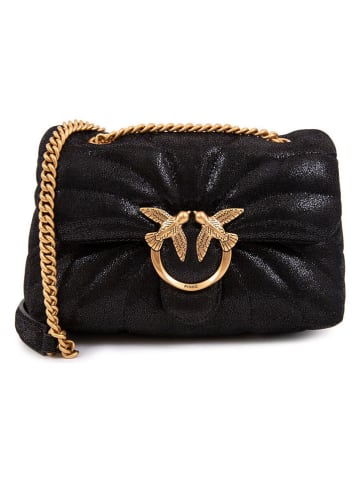 Pinko Skórzana torebka w kolorze czarnym - 22 x 15 x 10 cm
