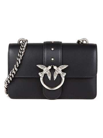 Pinko Leder-Umhängetasche in Schwarz - (B)21 x (H)14 x (T)6 cm