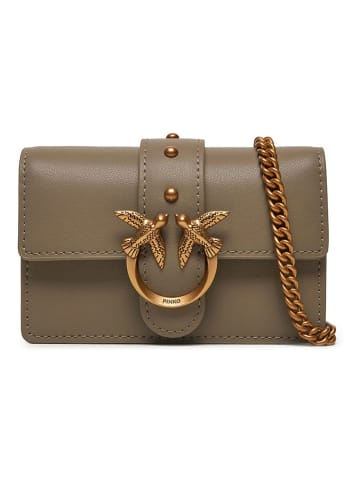 Pinko Leder-Umhängetasche in Khaki - (B)13 x (H)8 x (T)4 cm