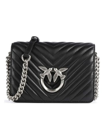 Pinko Leder-Umhängetasche in Schwarz - (B)19 x (H)13 x (T)7 cm