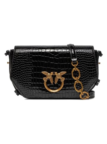Pinko Skórzana torebka w kolorze czarnym - 27 x 17 x 9 cm