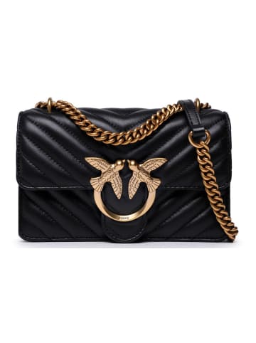 Pinko Leder-Umhängetasche in Schwarz - (B)21 x (H)12 x (T)6 cm