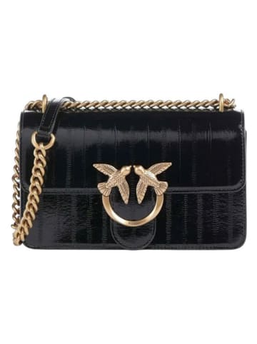 Pinko Leder-Umhängetasche in Schwarz - (B)21 x (H)13 x (T)7 cm