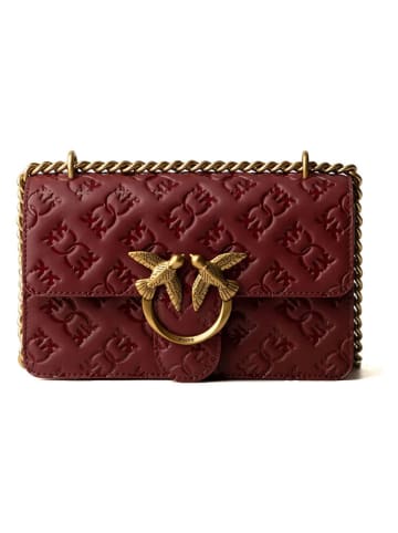 Pinko Skórzana torebka w kolorze bordowym - 21 x 13 x 7 cm
