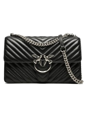 Pinko Skórzana torebka w kolorze czarnym - 27 x 16,5 x 7,5 cm