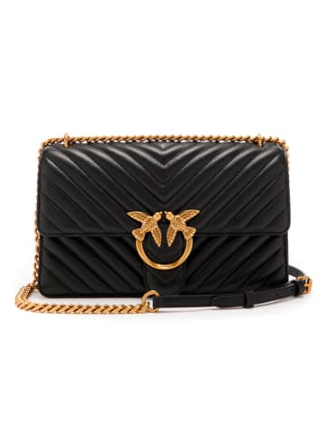 Pinko Skórzana torebka w kolorze czarnym - 27 x 16,5 cm