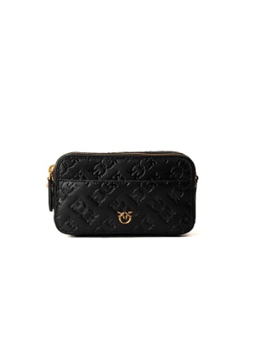 Pinko Leder-Umhängetasche in Schwarz - (B)18 x (H)10 x (T)6 cm