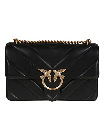 Pinko Leder-Umhängetasche in Schwarz - (B)27 x (H)17 x (T)8 cm