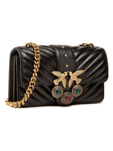 Pinko Leder-Umhängetasche in Schwarz - (B)21 x (H)13 x (T)6 cm