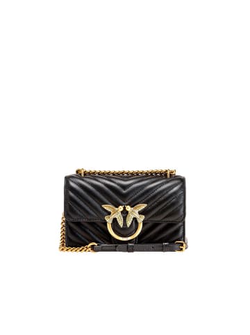 Pinko Leder-Umhängetasche in Schwarz - (B)21 x (H)13 x (T)6 cm