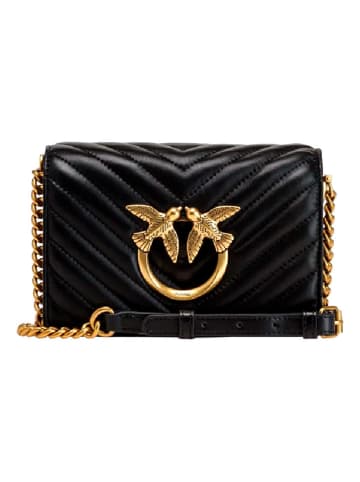 Pinko Leder-Umhängetasche in Schwarz - (B)19 x (H)12 x (T)7 cm