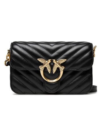 Pinko Leder-Umhängetasche in Schwarz - (B)19 x (H)12 x (T)5,5 cm