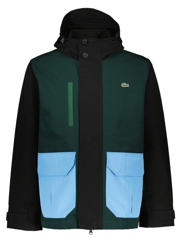 Lacoste Übergangsjacke in Schwarz/ Grün/ Hellblau