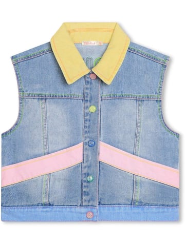 Billieblush Jeans-Weste in Hellblau/ Rosa/ Gelb