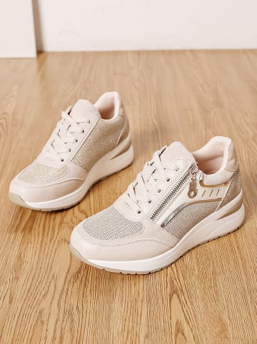 Sixth Sens Sleehaksneakers beige