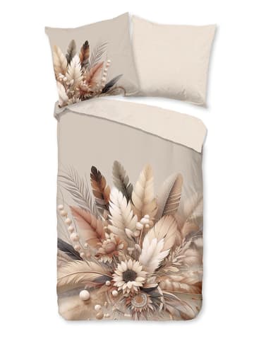 Good Morning Flanellen beddengoedset "Barro" beige