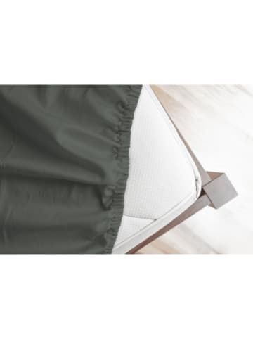 Good Morning Flanell-Spannbettlaken "Uni" in Oliv