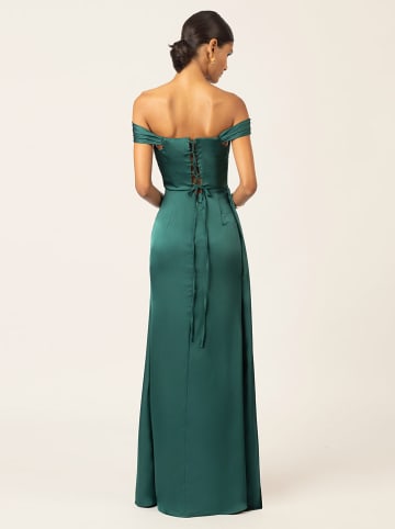 APART Satynowa sukienka w kolorze ciemnozielonym