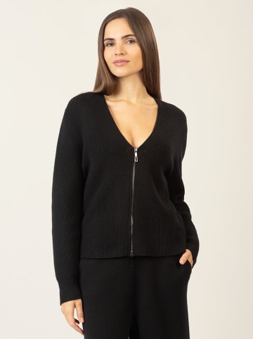 APART Wełniany kardigan w kolorze czarnym