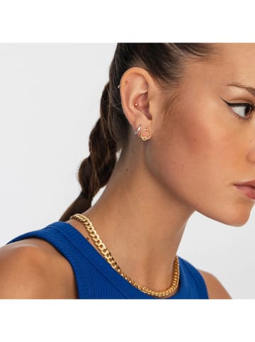 Ania Kruk Pozłacane kolczyki-wkrętki z cyrkoniami