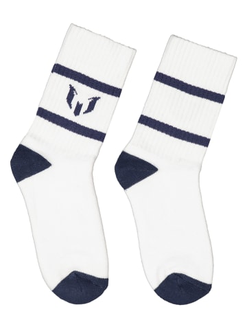 Messi Socken in Weiß/ Dunkelblau
