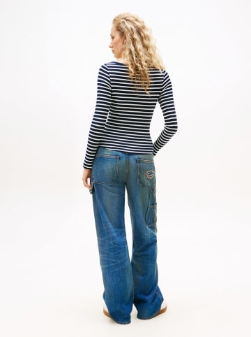TOMMY JEANS Longsleeve donkerblauw/wit