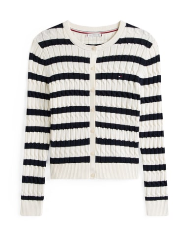 Tommy Hilfiger Cardigan in Weiß/ Dunkelblau
