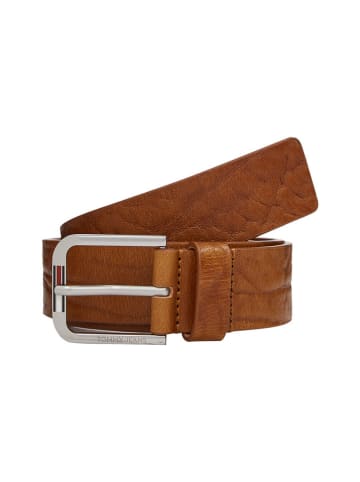 TOMMY JEANS Leder-Gürtel in Cognac